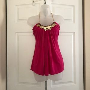 Sleeveless Sky top with chain halter